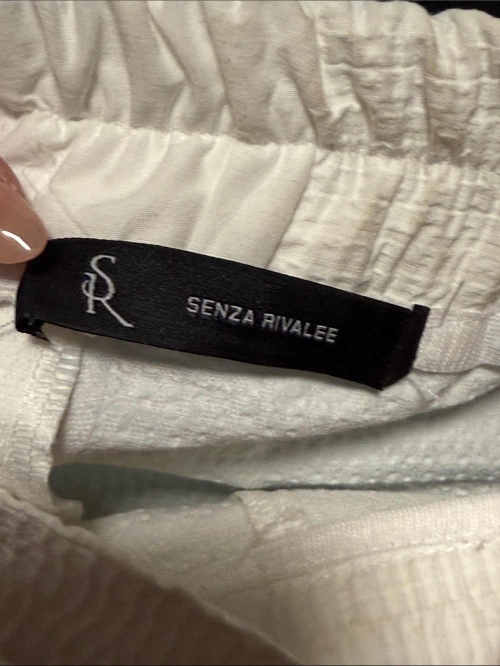 White Textured Ruffle Hem Shorts - Picture 3 of 3